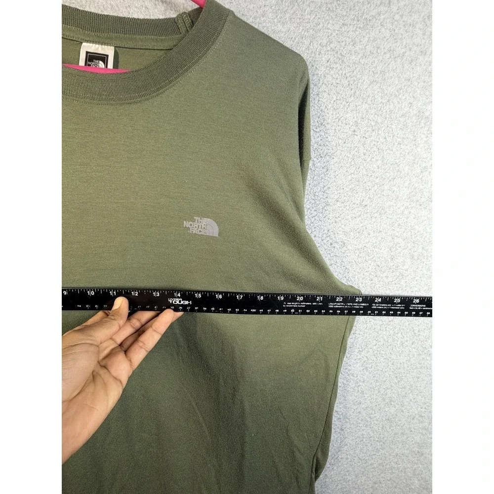 The North Face Shirt Mens XL Green Long Sleeve Crewneck Logo Tee Top Casual